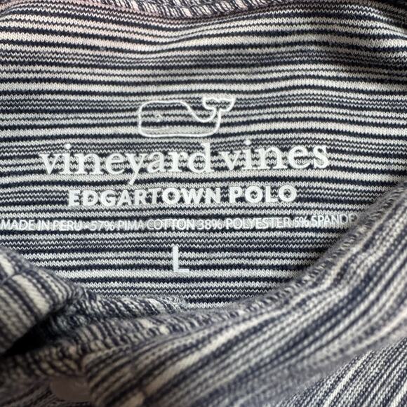 Men’s Vineyard Vines Edgartown Polo Blue Navy Stripes Large - Picture 3 of 8